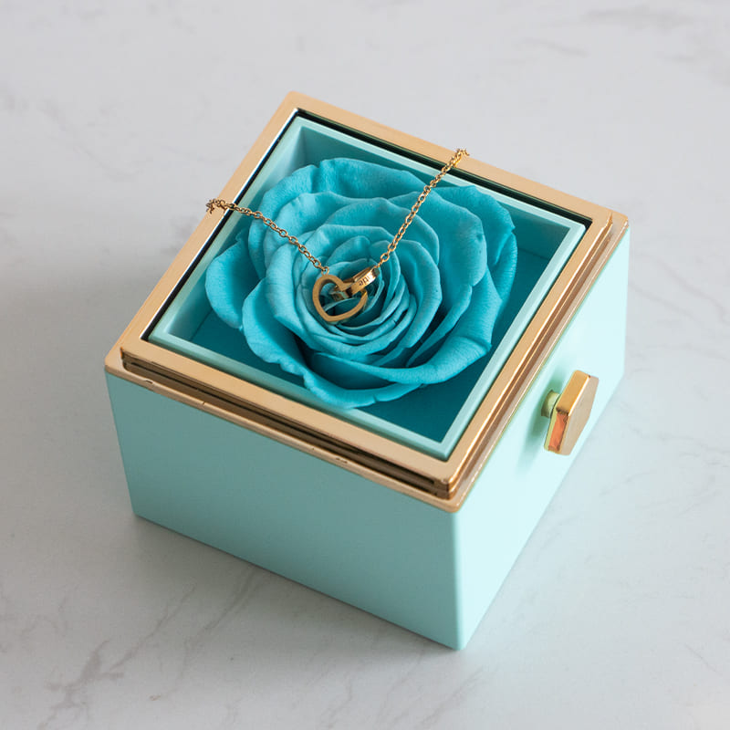 Eternal Rose Box - W/ Engraved Necklace & Real Rose