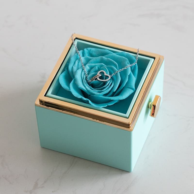 Eternal Rose Box - W/ Engraved Necklace & Real Rose