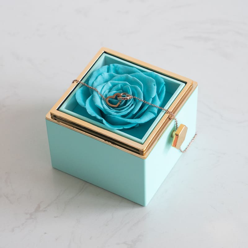 Eternal Rose Box - W/ Engraved Necklace & Real Rose