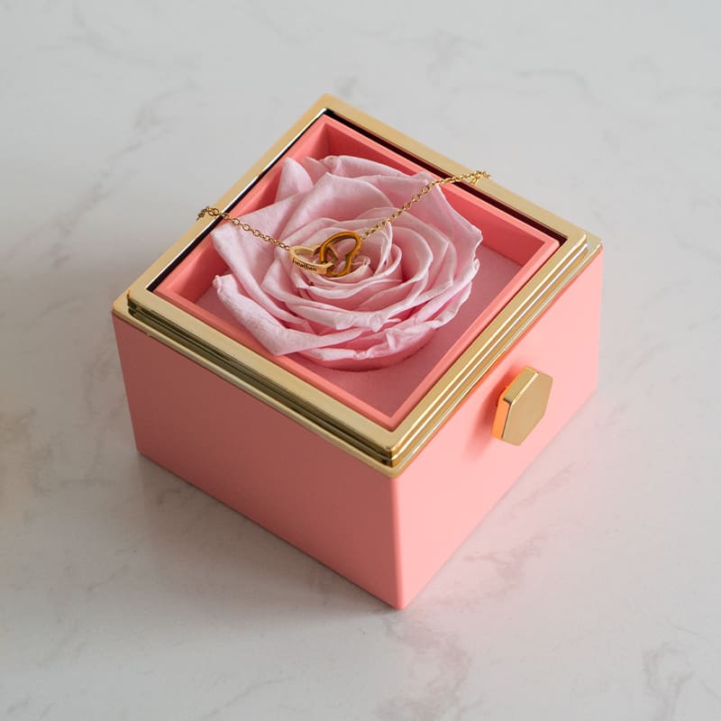 Eternal Rose Box - W/ Engraved Necklace & Real Rose