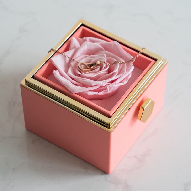 Eternal Rose Box - W/ Engraved Necklace & Real Rose