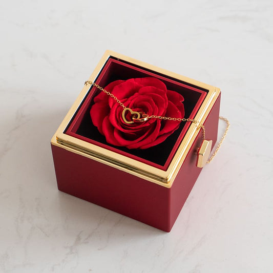 Eternal Rose Box - W/ Engraved Necklace & Real Rose