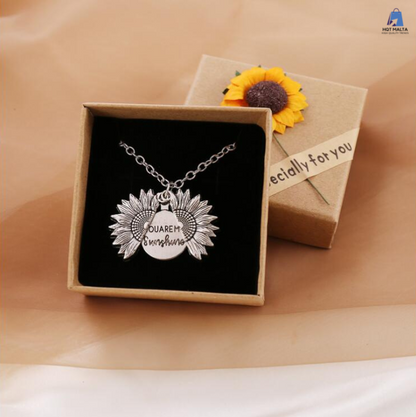 HQT™ "YOU ARE MY SUNSHINE" SUNFLOWER NECKLACE