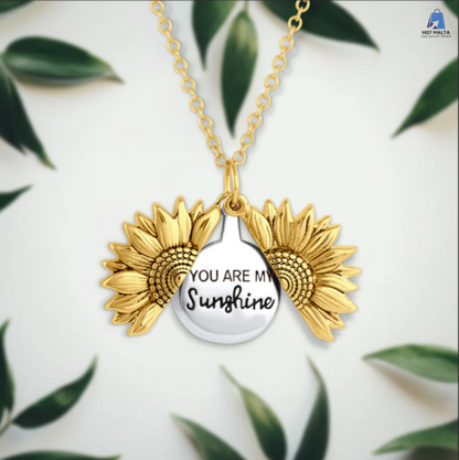 HQT™ "YOU ARE MY SUNSHINE" SUNFLOWER NECKLACE